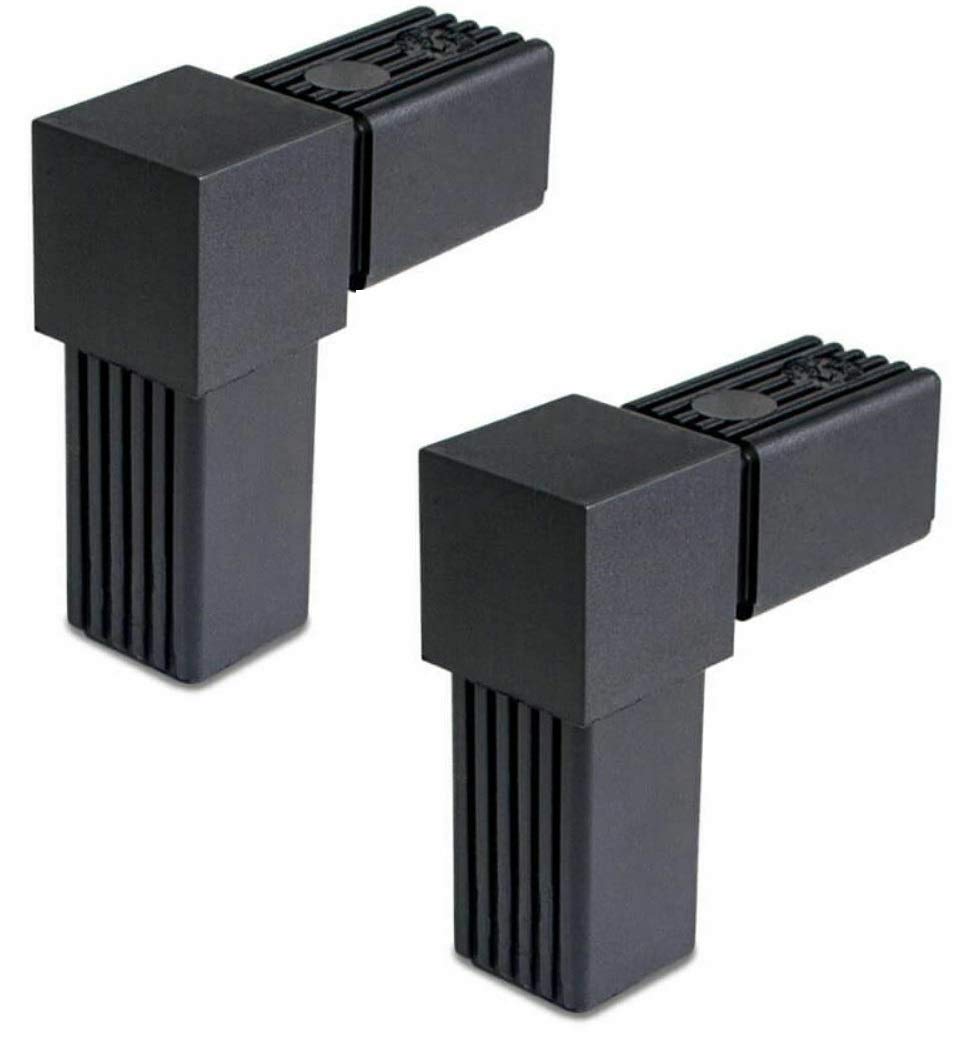 2 Way Right Angle Square Tube Connector Profile Shelf Connector 20mm x 1.5mm
