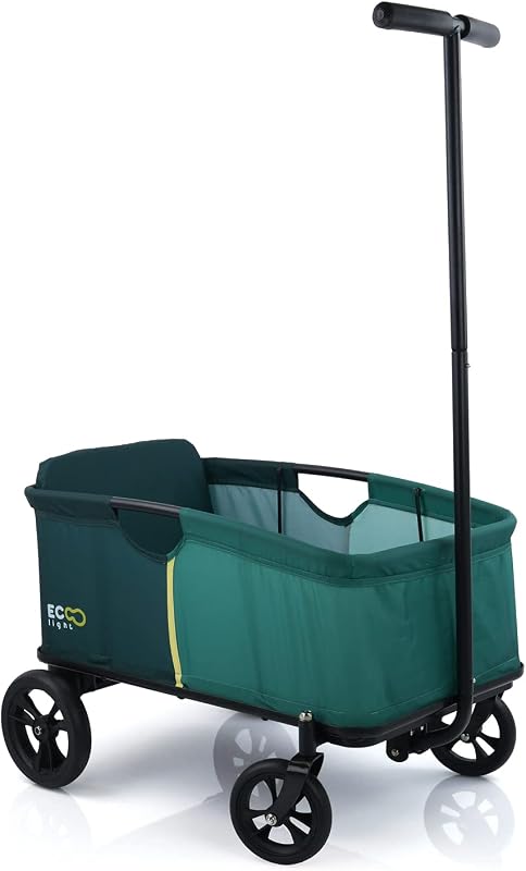 Eco Light Carro Playa, Carro Transporte Playa con Asiento para 1 Niño, Carro para Niños Plegable, Carro Plegable hasta 50 kg, Verde