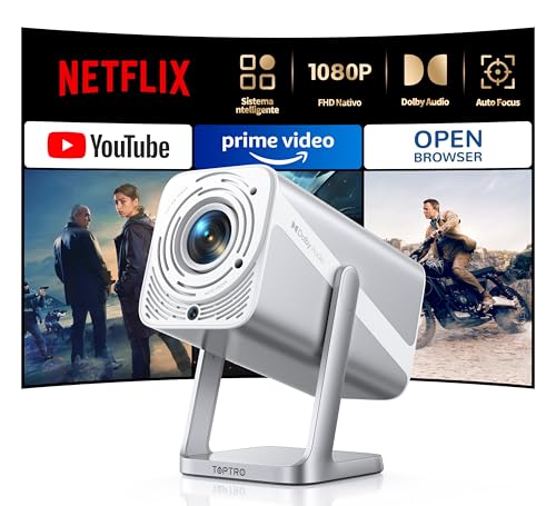 4K Projector, Compatible with Netflix & Dolby, Portable Projector 700 ANSI Focus Keystone with Bluetooth Two-Way Mini 360° Rotating Projectors for Home Theater/Outdoor Video Projector