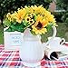 DearHouse Artificial Flowers 4 Bouquet Silk Sunflowers Artificial Sunflower Bouquet 7 Heads Beauty Fake Sunflower Artificial Silk Flower Bouquet for Home Kitchen Bride Holding Flowers Floral Decor