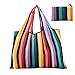 GOPHRALOVE Reusable Grocery Bag 2 Packs Large Washable Foldable Eco Friendly Nylon Heavy Duty Fits in Pocket Shopping Tote Bag (New Rainbow)