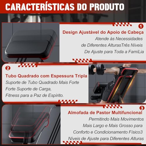 Banco Supino, Banco Academia, Capacidade de Carga de 150 kg Estação de Musculação, Adequado para altura até 180CM, Musculação, Academia em Casa, Cadeira Extensora, Supino Regulavel, Academia, Cadeira Extensora