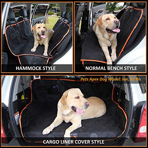 Dog Car Seat Covers with Mesh Window, Heavy Duty Scratchproof Nonslip