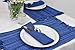 DII 100% Cotton, Tonal Fringe, Variegated, Machine Washable, Everyday Kitchen Basic Placemat, Set of 6, Nautical Blue