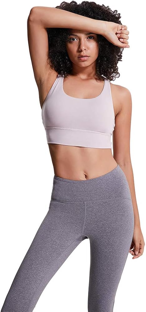 LITIAN Sports Bras for Women Strappy Longline Yoga Bra Padded Medium Support Workout Training Gym Bra at  Women’s Clothing store