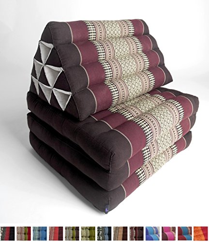 Leewadee foldout triangle thai cushion, 67x21x3 inches, kapok fab…