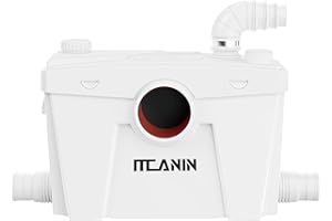 HSCCGI 500W Macerator Pump, Macerating Toilet Pump Sewerage Disposal Pump with 4 Water Inlets for Upflush Toilet System