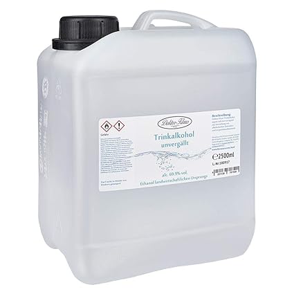 2500ml Primasprit Trinkalkohol 69,9% vol. Alc. in transparentem PE-HD Kanister von Doktor Klaus