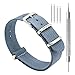 CIVO Watch Bands Premium Ballistic Nylon Watch Strap Stainless Steel Buckle (Smoke Grey, 22mm)