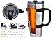 Insulated Stainless Steel Tumbler - 30 oz Cup Set with Handle and Spill Proof Lid Complete Bundle with Stainless Steel Reusable Straw - Large Coffee Travel Mug Works Great for Ice Drink/Hot Beverage