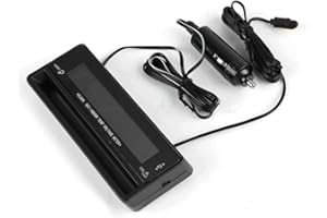 TOTMOX Car Auto Thermometer Temperature Voltmeter Gauge Voltage Meter Monitor LCD Digital Display Clock with Cigarette Lighter Car Charger