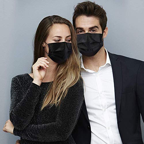 2000 PCS Bulk Black Disposable Face Masks (40 Boxes, 50pcs/box