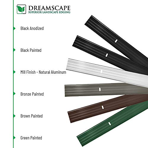 Dreamscape EZ Edge Aluminum Landscape Edging 4 Strips, 6ft Each (24ft Total), Black Painted
