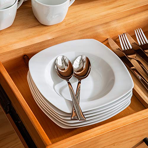 MALACASA, Serie Julia, Geschirrset 12 Personen, 60 Teilig Porzellan Geschirr Set,Kombiservice Tafelservice mit Speiseteller, Dessertteller, Suppenteller, Kaffeetassen, Untertassen je 12 Stück – Bild 8