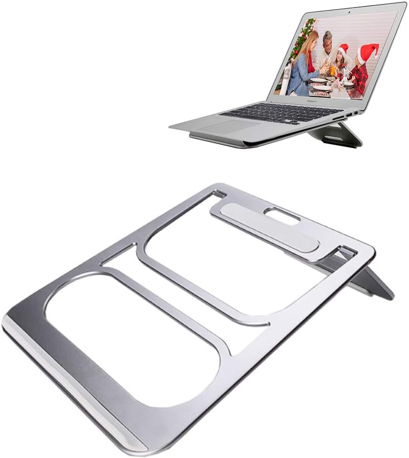Travel Laptop Stand,Foldable Portable Ventilated Desktop Laptop Holder,Universal Lightweight&Space-save&Adjustable Ergonomic Tray Mount Compatible with iM(ac)/Laptop/Notebook Computer/Tablet-Slives