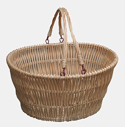 Red Hamper Wicker Shopping Basket, Brown, One Size