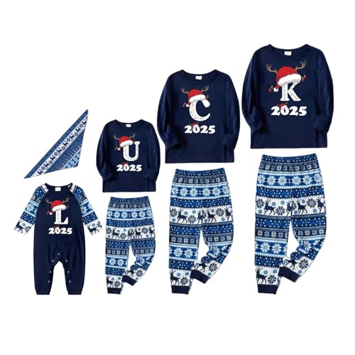 Christmas Pjs,Family Christmas Pyjamas Set Fashion Mens Womens Printed Xmas Matching Pyjama Comfortable His and Hers Pjs Christma Pajamas