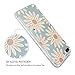FGA iPhone 8 Plus Cute Case, iPhone 7 Plus Case Cute, Green Daisy Floral Flower Pattern Design Slim Fit Scratch-Proof Soft TPU Matte Translucent Case for iPhone 8 Plus (2017), iPhone 7 Plus (2016)