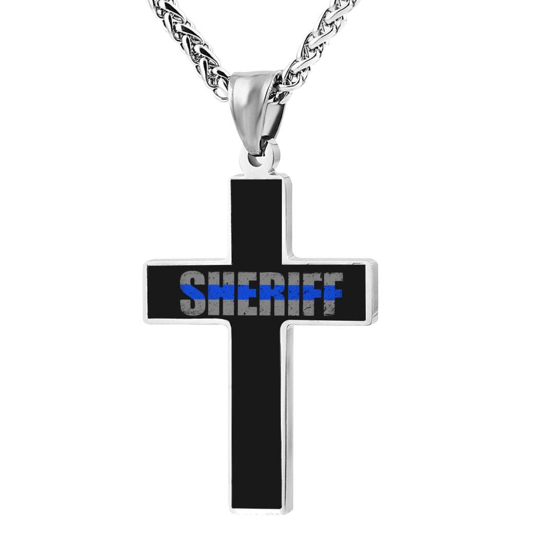 Key Chain Cross Necklace Sheriff 