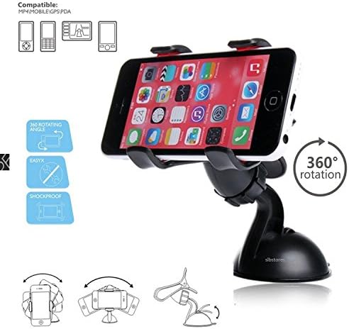 Car mount, SLBSTORES, dashboard cell phone holder windshield cradle for iPhone X 8/8 Plus 7 7 Plus 6s Plus 6s 6 SE Samsung Galaxy S8 Plus S8 Edge S7 S6