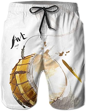 Adult Vintage Abstract Ink And Drum Short Pants