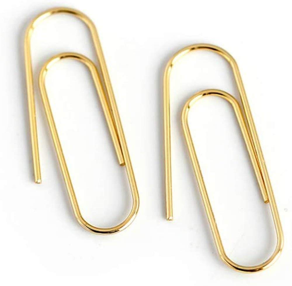 Paper Clip Cartilage Small Hoop Earrings for Women Girls S925 Sterling Silver Fashion Minimalist Punk Goth Safety Pin Dangle Drop Thin Huggie Hoops Lightweight Personalized Gifts Bff Daugther (Gold)