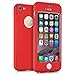 iPhone 5 Case, MCUK Full Body Coverage Ultra-Thin Hard Hybrid Plastic with [Slim Screen Protector] Protective Case Cover & Skin for Apple iPhone 5 (Red)