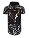 SCREENSHOTBRAND-760 Mens Hip Hop Longline Premium Tee - Pullover Hoodie Embossed T-Shirt w/Side Zipper Bull Print-Black-Small