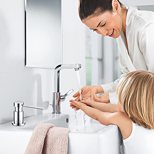 CECIPA Built-in Soap Dispenser for Kitchen, Sink Soap Dispenser with 300ml Bottle and 1.2m Extension Hose, 360° Swivel Pump, Chrome