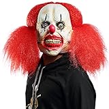 Mo Fang Gong She Halloween Fearsome Costume Party Props,Long Hair Devil Mask(Red haired Clown