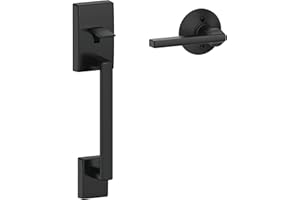 Schlage FE285 CEN 622 LAT Century Front Entry Handleset with Latitude Lever, Lower Half Grip, Matte Black