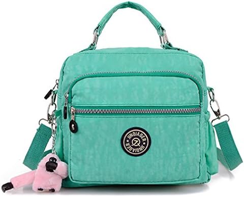 TESOON Vintage Canvas Shoulder Bag Messenger Case Backpack for Ipad Travel Portfolio Bag Mint
