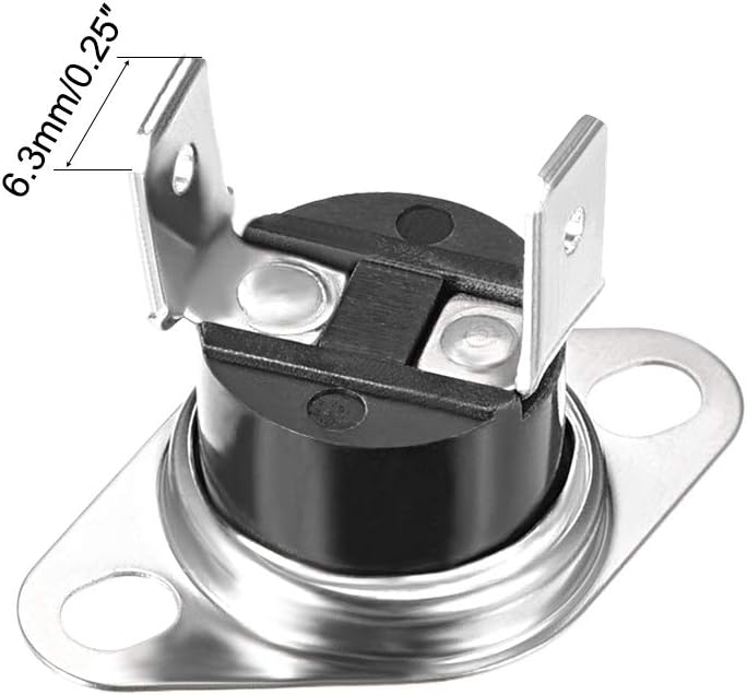 sourcing map KSD301 Thermostat 125°C/257°F 10A N.C Adjust Snap Disc Temperature Switch for Microwave,Oven,Coffee Maker 2pcs,Bakelite Material - Image 4