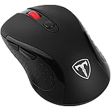 Habor Cordless Mouse 2.4G Wireless Mouse with USB Receiver, 5 Adjustable DPI Levels, 6 Buttons Optical Computer Mice for Laptop, PC and Macbook