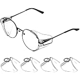 Gatuida Safety Glasses Side Shields 2 Pairs Slip on Eye Glasses Side Shields Anti-Slip On Side Shields for Safety Glasses Small to Large Eyeglasses Transparent