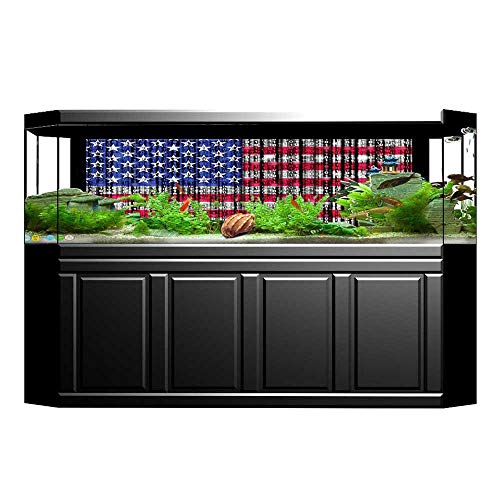 Fish Tank Background Decor Static Image Backdrop Wallpaper Sticker Cling Decals Futuristic Banner Graphic with Computer Software Stylized Data Art Print Wallpaper Sticker Background Decoration L35.4"