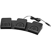 iKKEGOL Upgraded USB Triple Foot Pedal Switch Control 3 Three Key Footswitch Program Customized Computer Keyboard Mouse Game Action HID