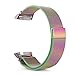 for Gear S2 Watch Band [Large], Fintie [Magnet Lock] Milanese Loop Adjustable Stainless Steel Replacement Strap Bands for Samsung Gear S2 SM-R720 / SM-R730 Smart Watch - Rainbow