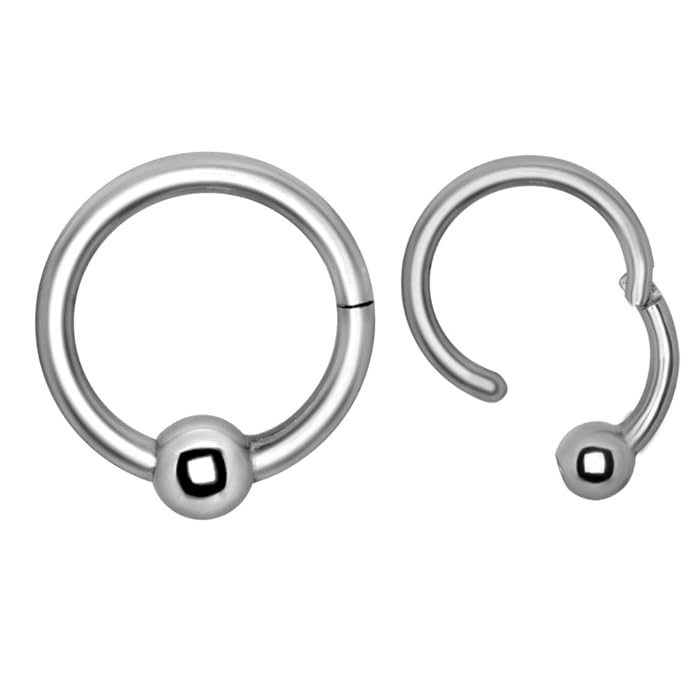 eeddoo Klemmring Piercing mit klick-Verschluss Silber ~ 13 GRÖSSEN ~ für Septum-, Nasen-, Ohr-, Brust-, Helix-,Tragus-, Bauch