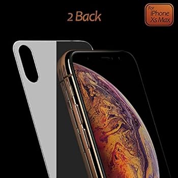 JingooBon Back Screen Protector Compatible with iPhone Xs Max [2-Pack], Rear Tempered Glass [3D Touch] Temper Glass Film Anti-Fingerprint/Scratch Compatible with iPhoneXs Max (6.5 inch)