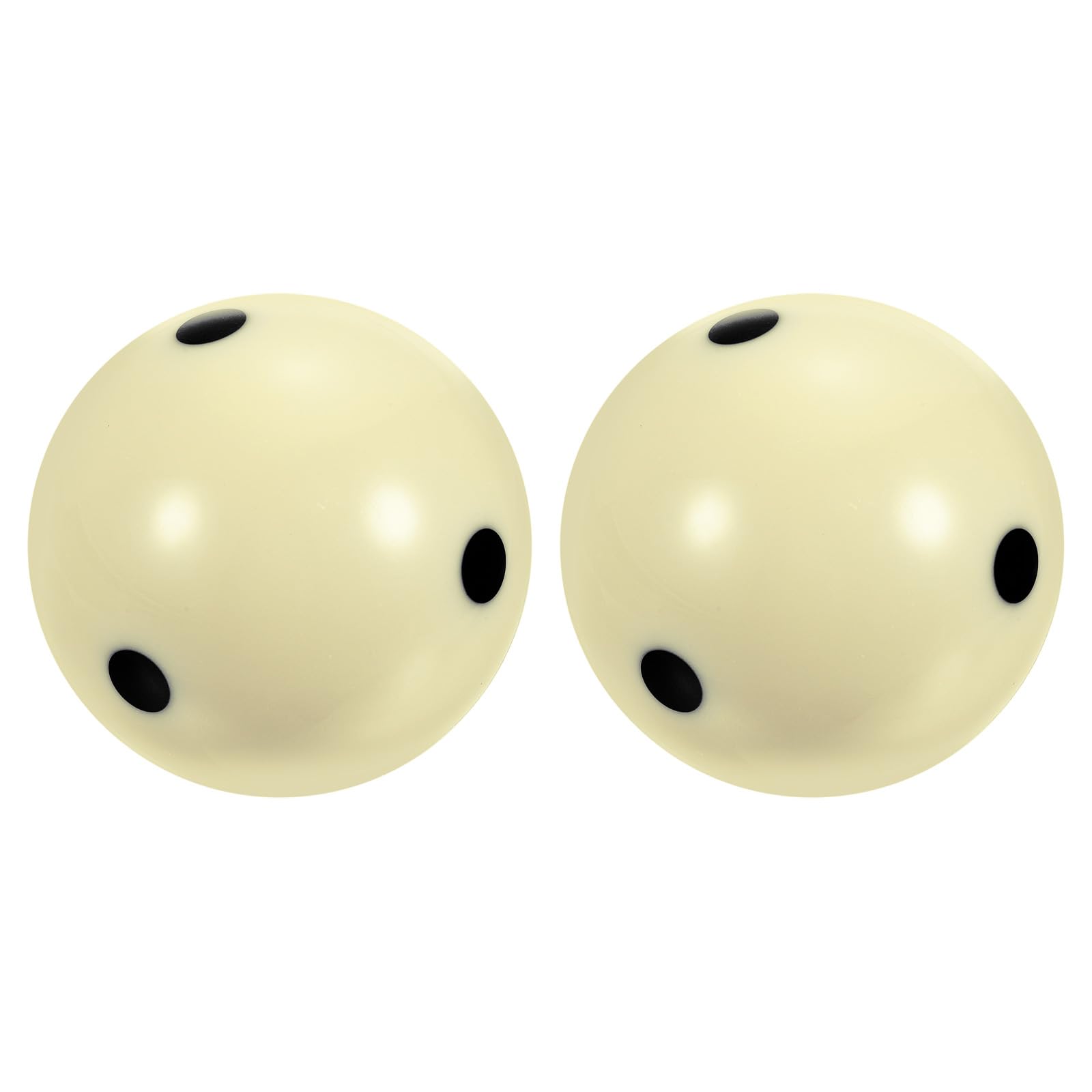 PATIKIL 2-1/4" Pool-Billiard Cue Ball with Black 6 Dots, 2 Pack Pro Cup Cue Ball Practice Training Pool Ball for Billiard Room Game Room, Beige