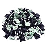 eBoot 100 Pieces Adhesive Cable Clips Wire Clips Cable Wire Management Wire Holder Cable Clamps Cable Tie Holder for Car, Office and Home