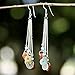 NOVICA Artisan Handmade Jade Quartz Waterfall Earrings | .925 Sterling Silver Glass Bead Dangle Earrings | Multi-color Stones Dangle Earring | Handcrafted Jewelry | Earthy Blend Themed Thailand