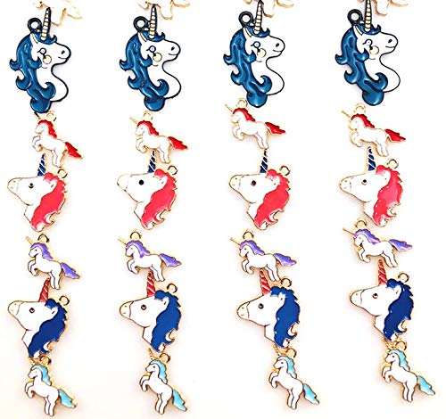 36pcs Cute Enamel Mixed Unicorn Charms Craft Supplies Pendants for Jewelry Accessories Making DIY Necklace Bracelet Ankle (9 Style)(Mix Unicorn Charms) - Thumbnail 4