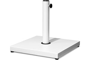 VredHom Patio Umbrella Base, 43lbs, Outdoor Heavy Duty Square Concrete Stand Market Umbrella, White