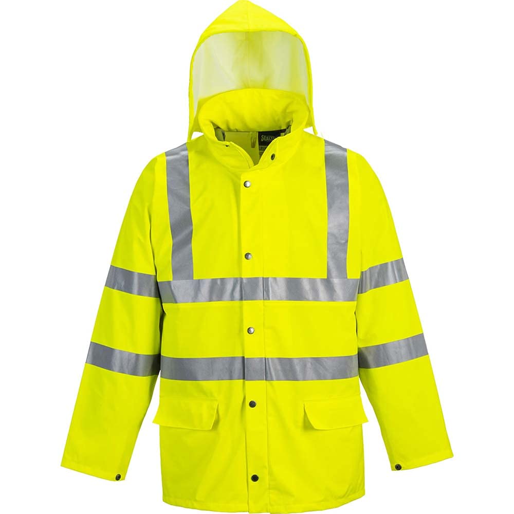 Portwest S491 Waterproof Breathable Sealtex Ultra Hi-Vis Rain Jacket Yellow, X-Large