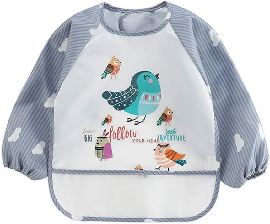 Gyratedream Infant Toddler Baby Waterproof Long Sleeved Bib Burp Cloths
