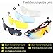 Polarized Sports Sunglasses, Poshei P01 Outdoor Sun Glasses with 5 Interchangeable Lenses for Men Women Baseball Cycling Fishing Golf (Red&Grey)