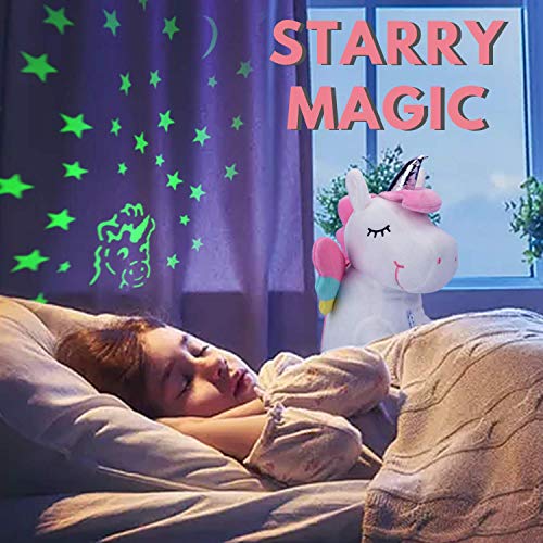 Unicorn Star Projector Night Light for Kids, Unicorn Stuffed Animal Plush Toy Gifts for Girls - InnoBeta Cornie The Unicorn - Thumbnail 2