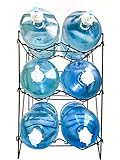 Future BuyZ 5 Gallon Water Bottle Shelf Rack Holder Stand Storage No Assembly Instant Set Up Stainless Steel Heavy Duty Collapsible Sturdy Durable Portable (3 Shelves)